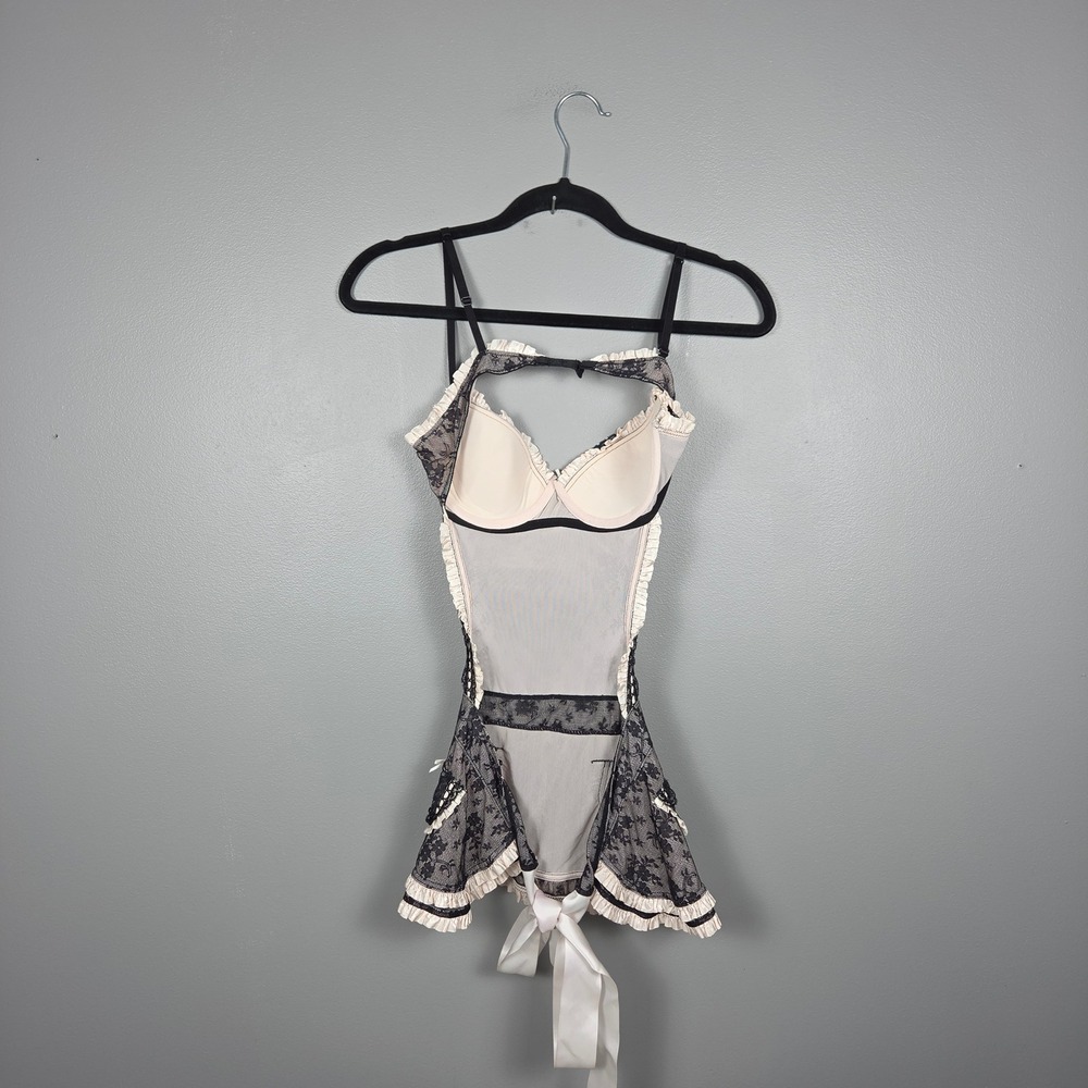 Victoria's Secret Women's 36C Sexy Little Things French Maid Lace Teddy Y2K 2008 - Picture 2 of 6